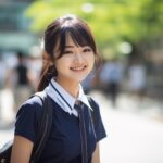 学生服姿の女性