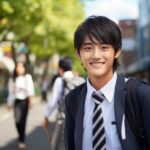 爽やかな学生服姿の男性