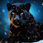 太って丸くなったクロヒョウ