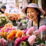 花屋で働く男性