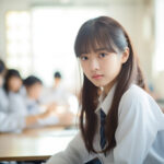 塾で友達と一緒に競い合いながら学ぶ女の子