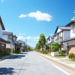 夕暮れ時に捉えた高級感溢れる住宅街