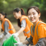 清潔で快適な環境を夢見る微笑む女性