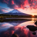 朝日と富士山