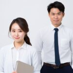 営業に向かう男性と女性の会社員