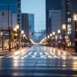 地方都市にある繁華街の道路