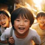 仲の良さが伝わる子供たちの姿