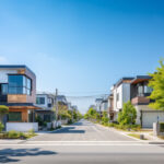 青空が広がる閑静な住宅街の風景