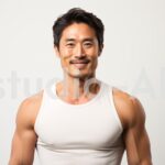 真顔で正面を向く中年男性