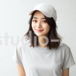 Tシャツとハットが似合う女性