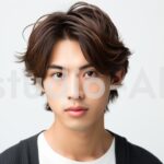 トレンディなヘアスタイルの男性の横顔