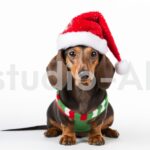 クリスマス用の服に驚く愛犬