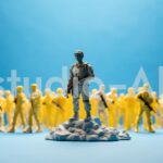 お気に入りの軍人フィギュアで遊ぶ