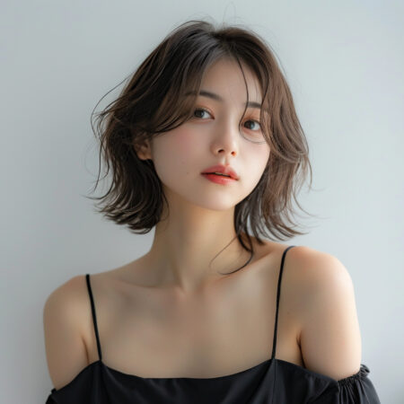 ミディアムヘアーの女性