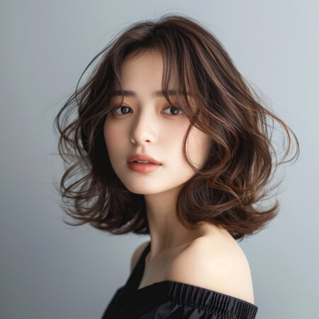 ミディアムヘアーの女性