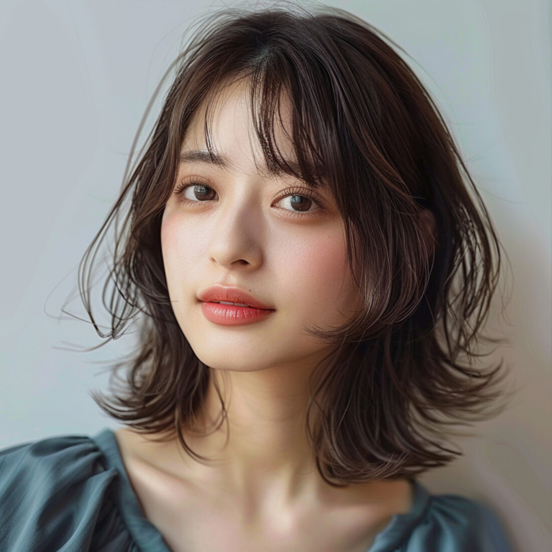 ミディアムヘアーの女性