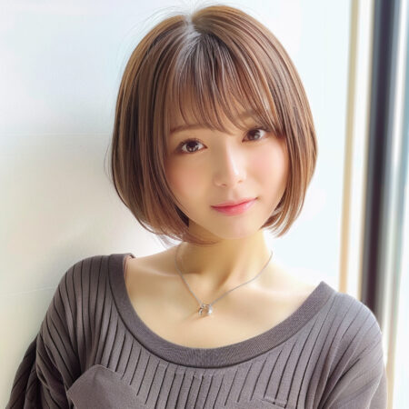 ミディアムヘアーの女性