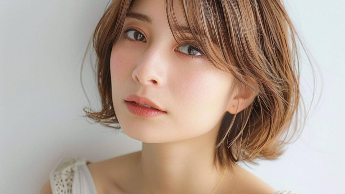 ミィディアムヘアーのカットモデル