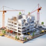 高層マンションの建築3Dモデル