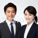 新入社員の男性と女性