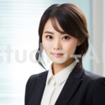 癒しの笑顔を見せる女性社員