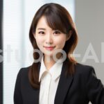 真剣なまなざしの女性社員