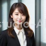 柔らかい笑顔の女性社員