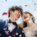 最高の結婚式を挙げた幸せな夫婦