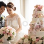 新婦の映る美しい結婚式の瞬間