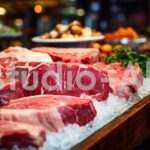 鮮度のいい肉が並ぶお肉売り場