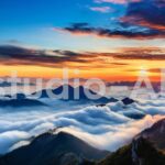 もの凄い雲海に包まれた山々