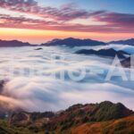 夕暮れの太陽と雲海が綺麗に撮れた最高の写真