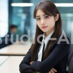 日本のオフィスで働く綺麗な女性社員