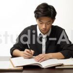 受験勉強を懸命に頑張る男子