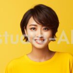 少しゆったりしたトレーナーを着るショートヘアーの女性