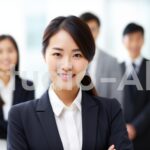 会社の定例会議に行く女性社員と同僚