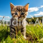 リラックスした様子のアメリカンショートヘアの子猫