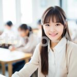 一生懸命勉強する女の子の笑み