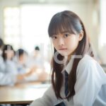 真剣に授業を受ける女の子の横顔