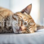 子猫の心地よく眠る寝顔