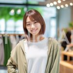 体型や好みに合わせたファッション提案をする女性スタッフ