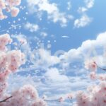 桜の花びらが舞い散る美しい光景