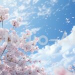 桜の花びらが舞い散る美しい光景