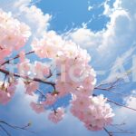 満開の桜の枝のイラスト