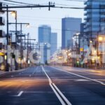 華やかな繁華街・道路の風景