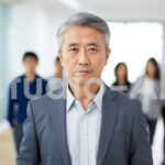 会社の中を歩く中年の経営者の足取りは自信に満ちている