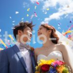 結婚式のフォトセッション中に魅せた二人の笑み