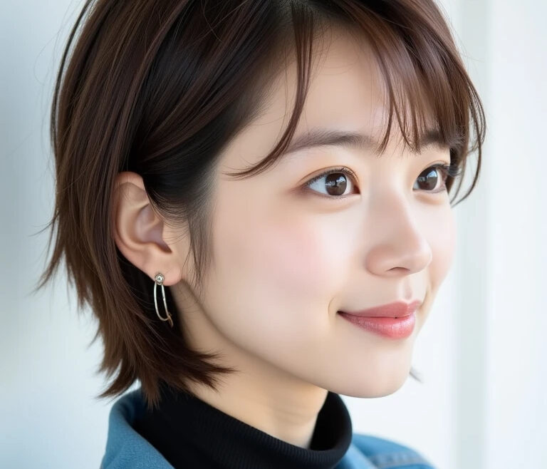 ショートヘアのモデル